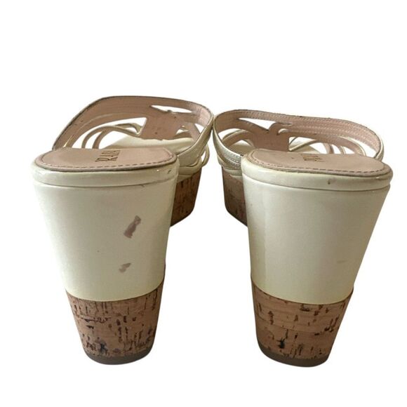 PRADA Beige Wedge Patent Leather Strappy Slide Sandals - Picture 7 of 12